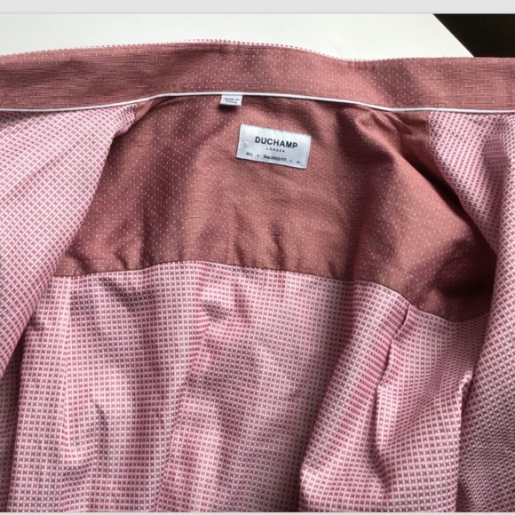 DUCHAMP London tailored fit light burgundy  colour cotton shirt Sz 16 / 40 - Picture 11 of 13